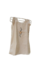 Handloom A line frock with frilled sleeves