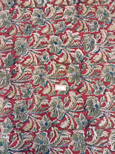 Kalamkari Hand Block Print Cotton Cambric Fabric Multicolor 1 Meter (KBPF100)