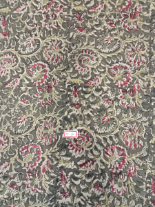 Kalamkari Hand Block Print Cotton Cambric Fabric Multicolor 1 Meter (KBPF102)