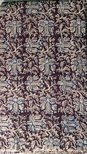 Kalamkari Hand Block Print Cotton Cambric Fabric - Multicolor - 1 Meter(KBPF153)