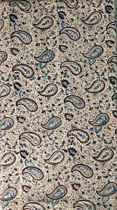 Kalamkari Hand Block Print Cotton Cambric Fabric - Multicolor - 1 Meter(KBPF157)