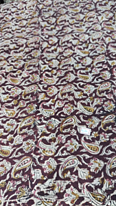Kalamkari Hand Block Print Cotton Cambric Fabric - Multicolor - 1 Meter(KBPF183)