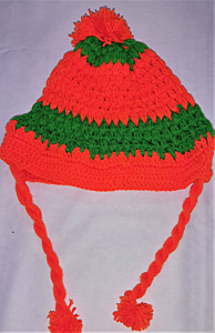 Kids Handwoven Woolen Cap | Red & Green