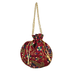 Red Zari Hand Embriodery Clutch