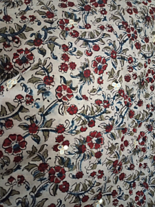 Kalamkari Hand Block Print Cotton Cambric Fabric