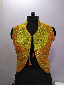 Orange Mix Designer Gotta Patti Blouse