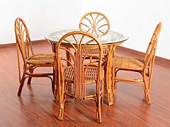 Bamboo 4-Seater Dining Table Set | Dastkar Craft
