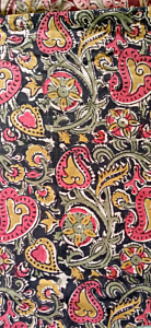 Kalamkari Hand Block Print Cotton Cambric Fabric Multicolor 1 Meter (KBPF58)