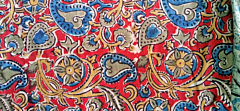 Kalamkari Hand Block Print Cotton Cambric Fabric Multicolor 1 Meter (KBPF60)