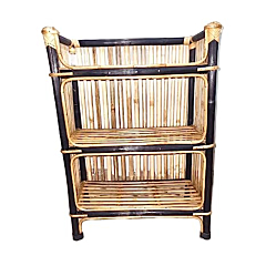 Black Border Bamboo Rack 3 Shelf
