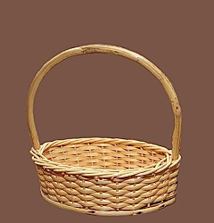 Cane Bamboo Basket | Circle Handle