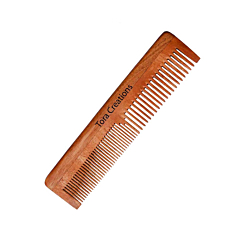 Neem Wood Tail Comb – Thin Tooth 
