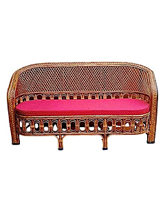 Cane Sofa Set with Table and Cushion