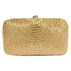 Ethnic Golden Bling Box Clutch for Wedding & Party