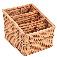 Dastkar Crafts Cane Rattan Handmade Multipurpose Basket/Magazine Stand Holder (Brown, Standard)