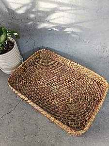 Dastkar Crafts Decorative Organiser Cane Tray Rectangular - 14"X10"X2"