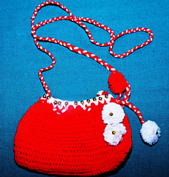 Handmade Woolen Purse - Red