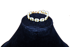 Handmade Beaded Fancy Bracelets | White & Golden