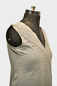 Applique Khadi A line Dress  