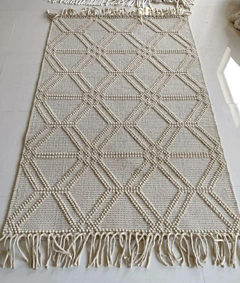 Handwoven Durry Rug | Cream Colour