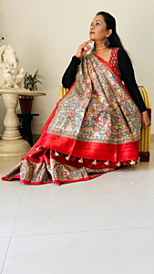 Handloom Madhubani Printed Saree