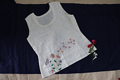 Hand Embroidered Cotton Linen Tank Top 