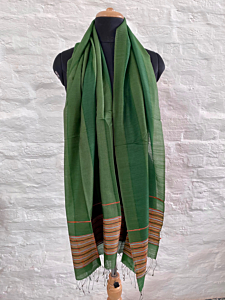 Handwoven Green Stripe Stole