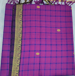 Kasaragod Cotton Saree Violet