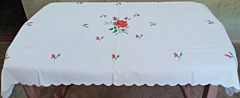 Hand Embroidery Floral Design Table Cloth
