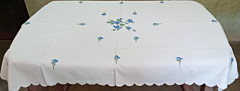 Hand Embroidered Floral Design Table Cloth | 40×60 inches | White