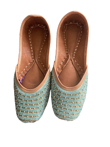 Sky Blue Patiala Punjabi Jutti