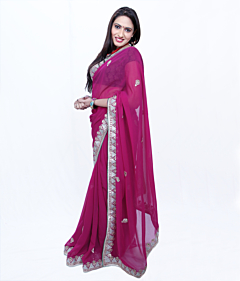 Magenta Gota Patti Saree
