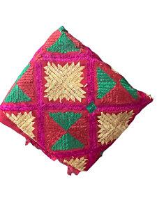 Multicoloured Phulkari Stitched Saree 