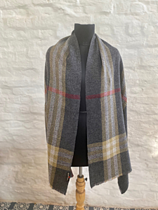 Reversible Check Lambswool Stole