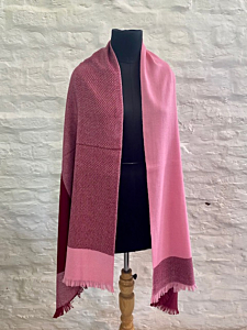 Handwoven Pink Lambswool Stole