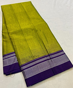 Ilkal Traditional Chikki border Saree-Green