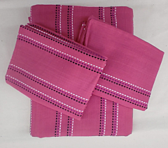 Handloom Cotton Pink Stripe Bedsheet PKP05