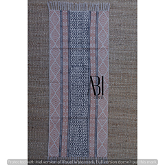 Beige Cotton Block Print Rug