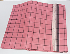 Lungis Cotton Pink and Black check Pattern