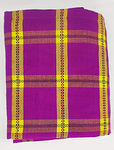 Handloom Cotton Violet Yellow Bedsheet PKP03