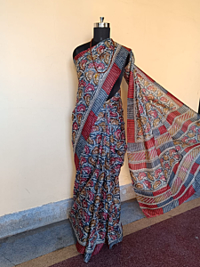 Bhagalpuri Muga Gheecha Printed Silk Saree