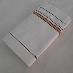 Dhoti - White and Brown