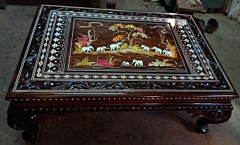 Wood inlay Teapoy