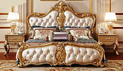 Royal King Bed with Side Tables 