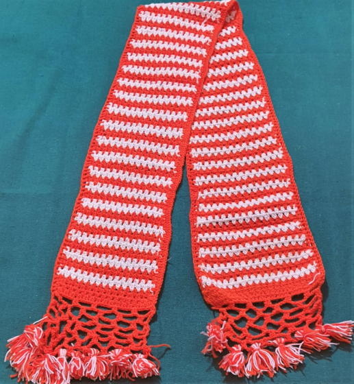 Woollen Muffler | Red & White