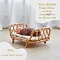 Wooden Rattan Baby Doll Bed